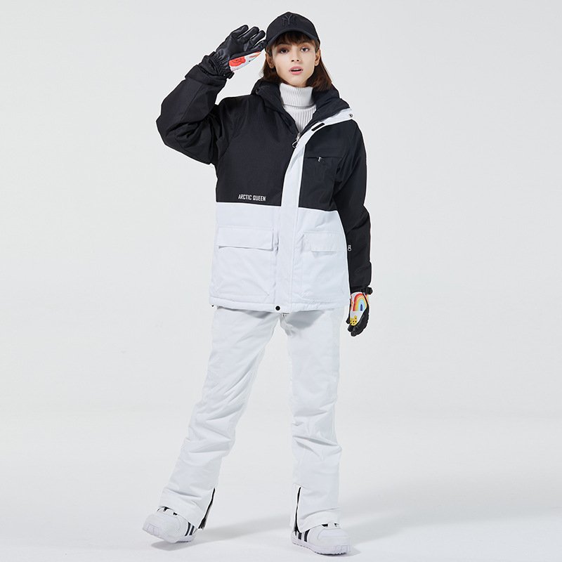 New one-board ski suit with a warmer and thicker Korean ski suit suit