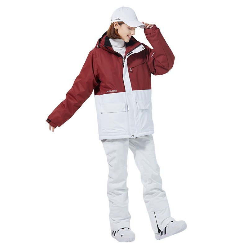 New one-board ski suit with a warmer and thicker Korean ski suit suit