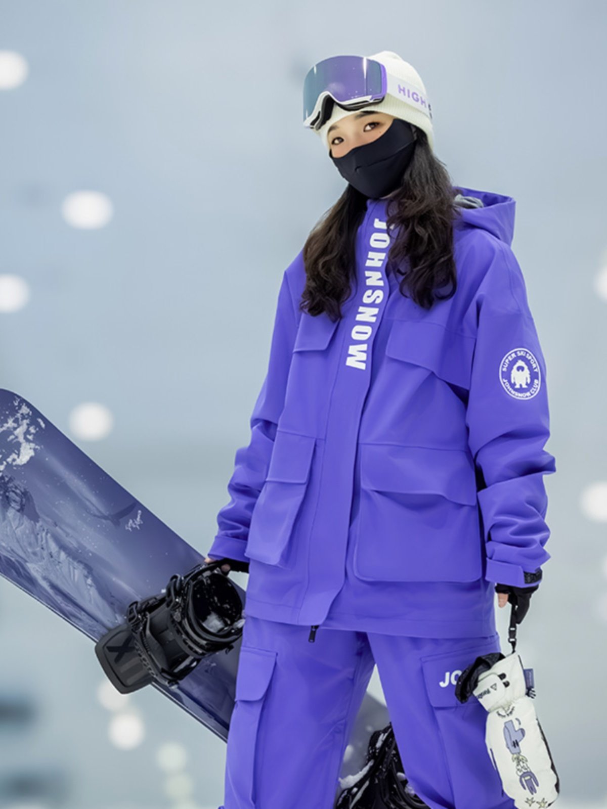 johnsnow snowboarding, double-boarding, outdoor easing for young men and women