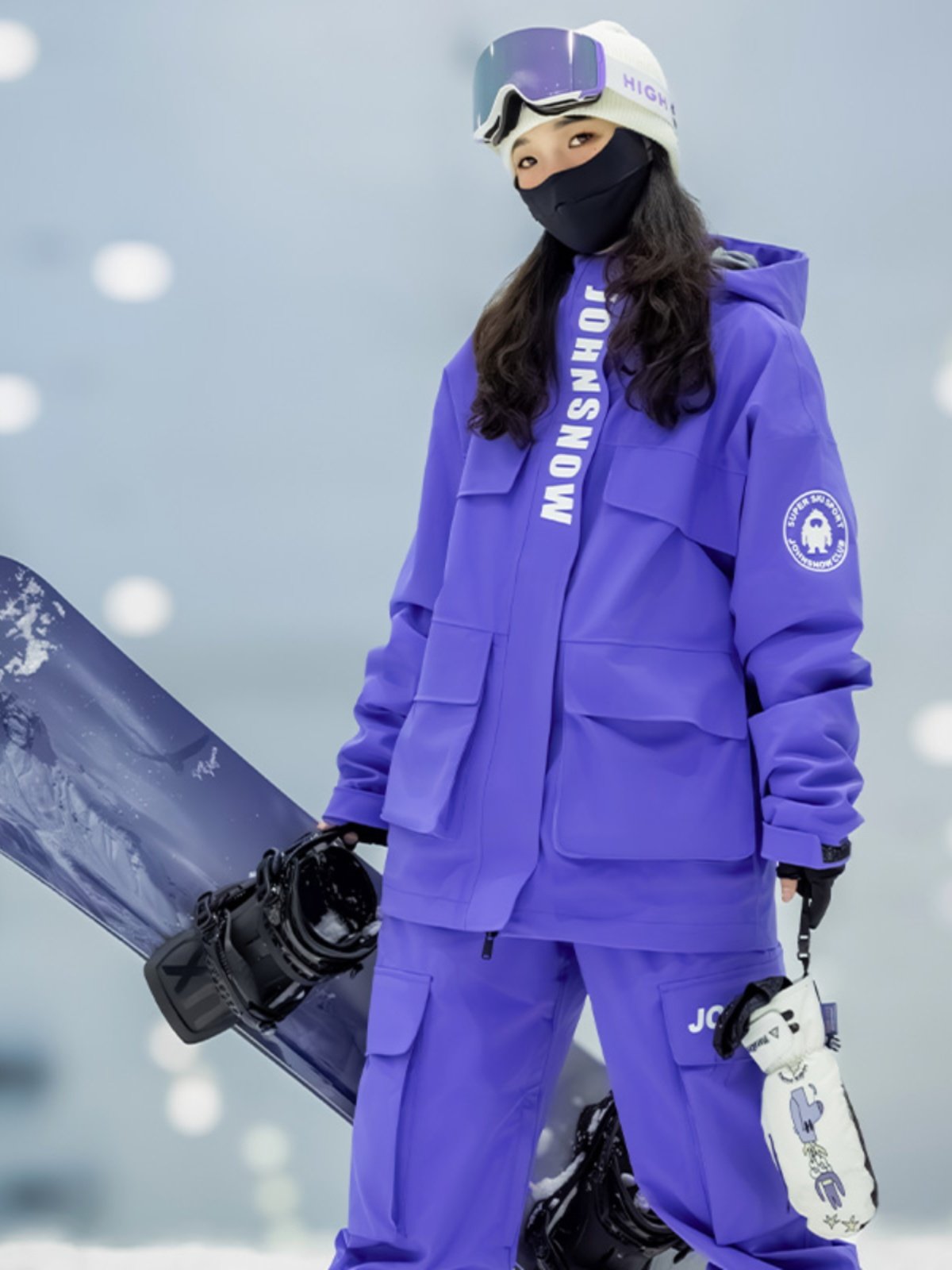 johnsnow snowboarding, double-boarding, outdoor easing for young men and women