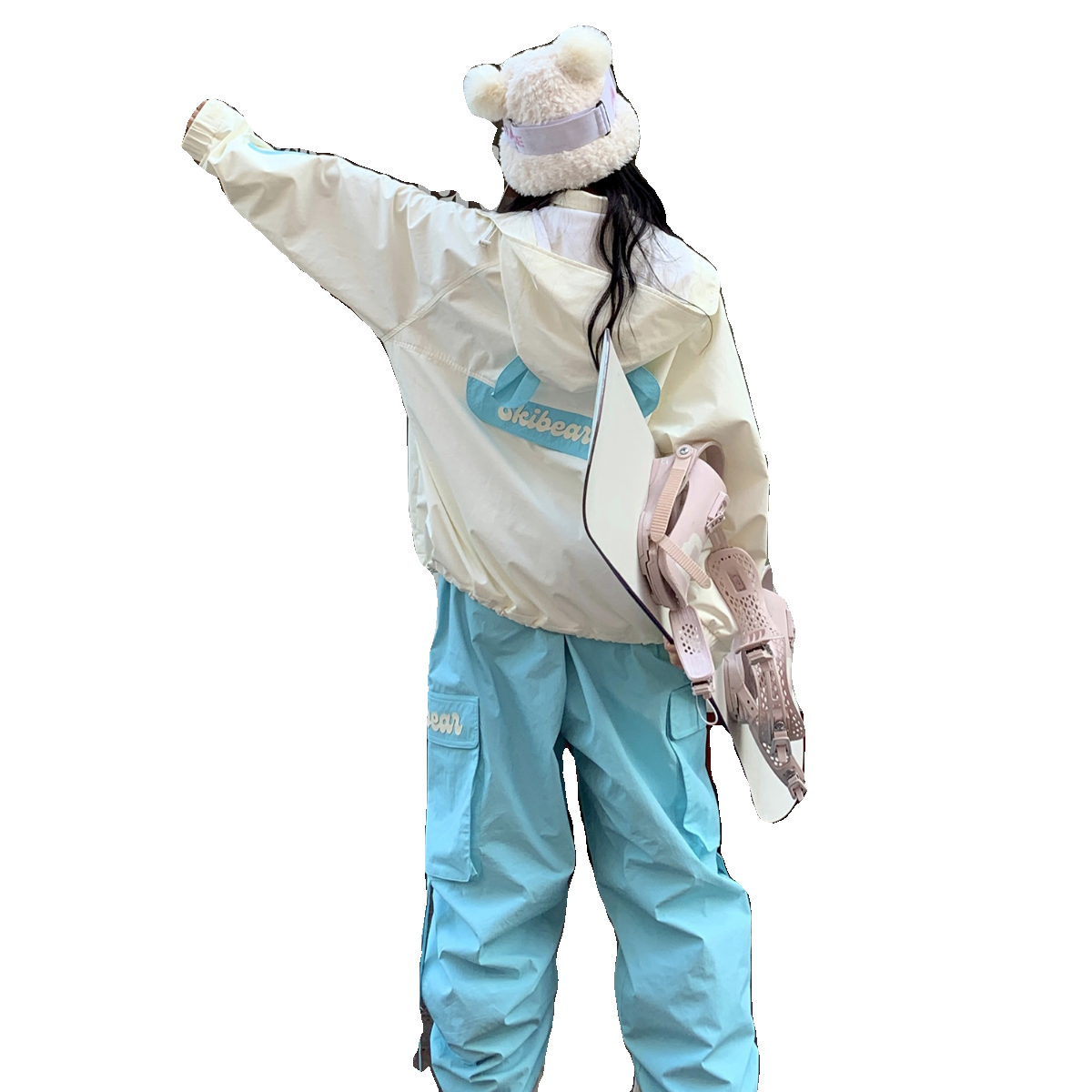 Skibear's original ski suit, 3L-pressed gel, two-board warm, cozy ski suit jacket