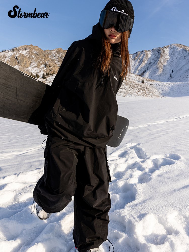 Storm Bear's single-board skisuit for a girl with a draught-resistant coat and a nymphomph