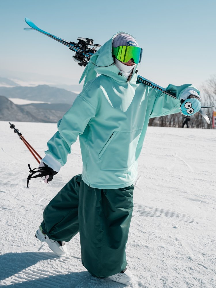 doorek mushroom-headed, cute rabbit ski suit, rabbit-eared man and woman skiing suit