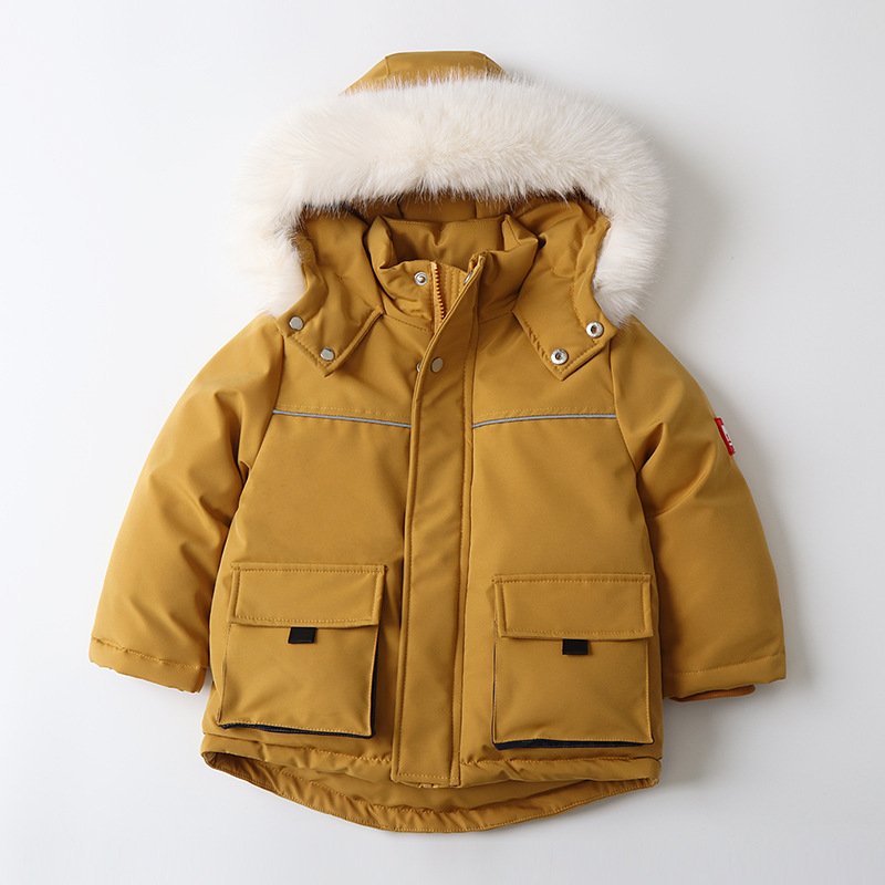 New winter 2024 for children's skiing suits with velvet and thick, warm, weather-proof cotton pants