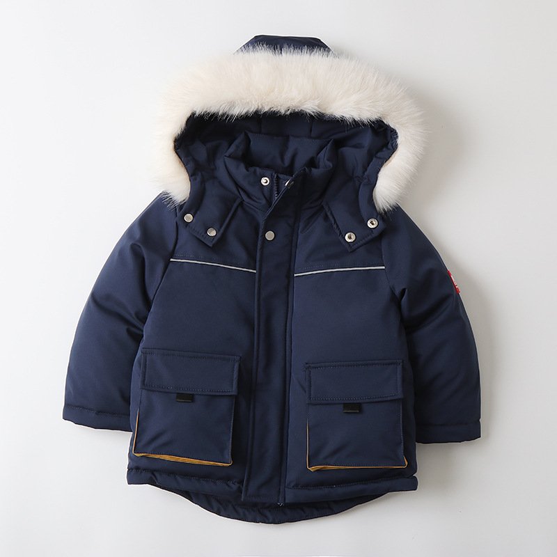 New winter 2024 for children's skiing suits with velvet and thick, warm, weather-proof cotton pants
