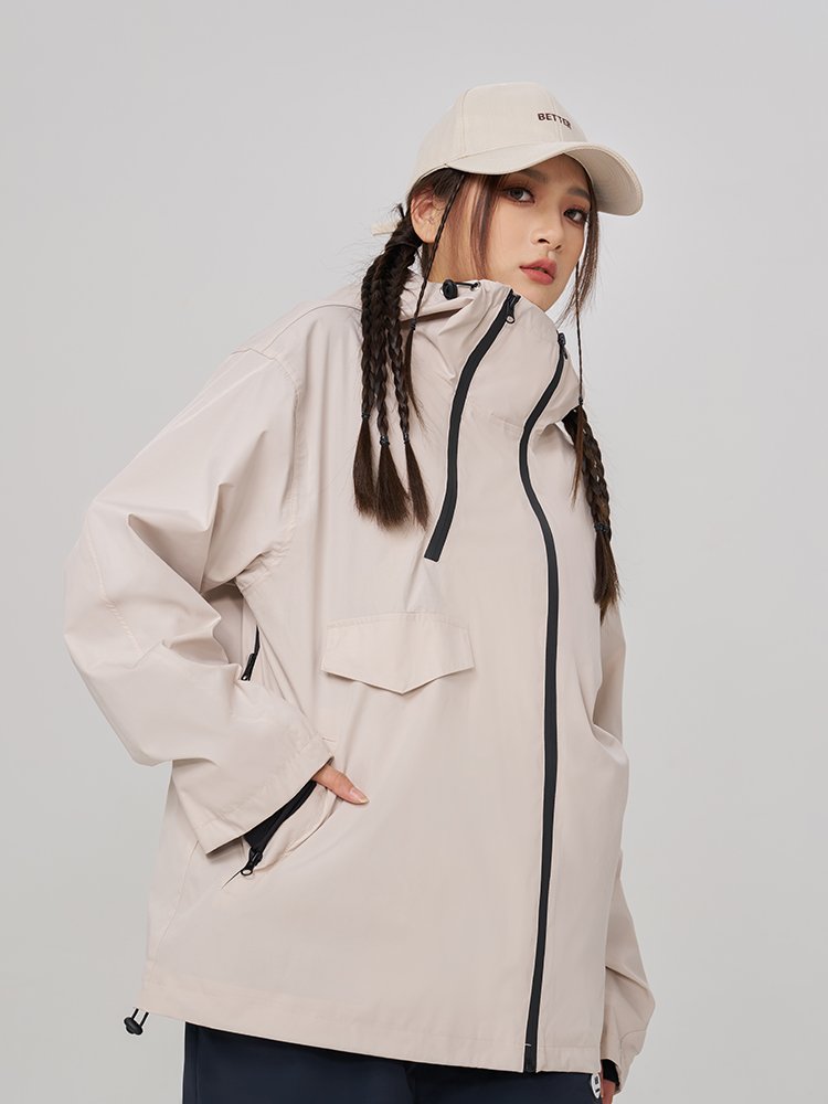 2023 New women's single-skinned, red-skinned, water-proof, snow-sliding coats, men's and women's