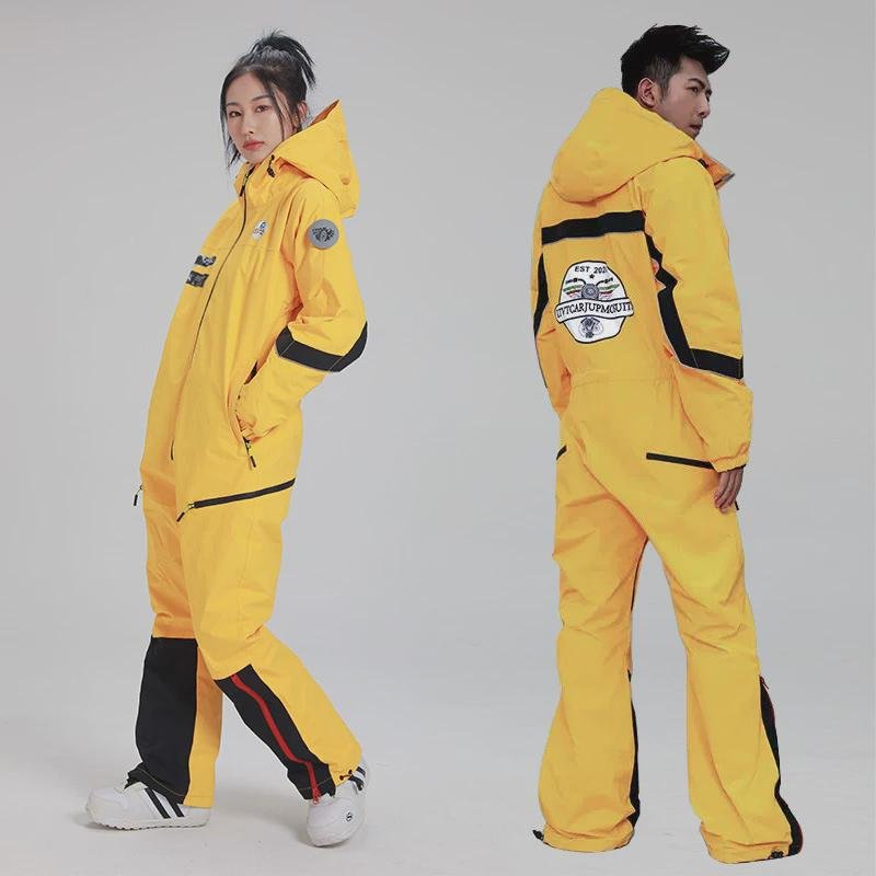 23 new single-skinned ski suit for men in winter weather-proof and water-proof snow field for couples with thicker and warmer
