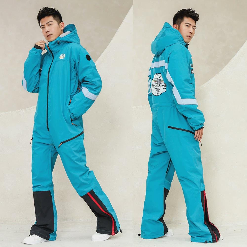 23 new single-skinned ski suit for men in winter weather-proof and water-proof snow field for couples with thicker and warmer