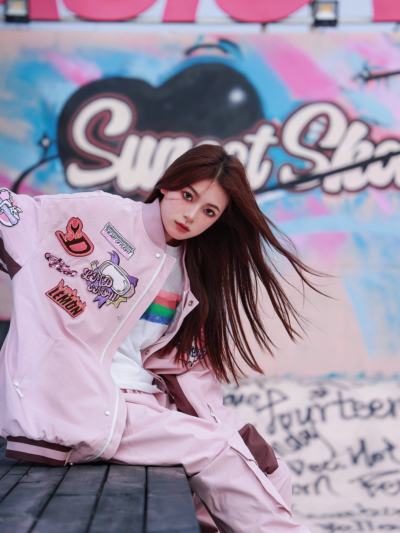 LMDSNOW WAS ORIGINALLY A PINK AMERICAN RETROSPECT BASEBALL SUIT FOR THE MELAD