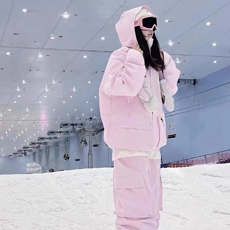 Long white hill skis, nis snow, professional ski suits, BC35