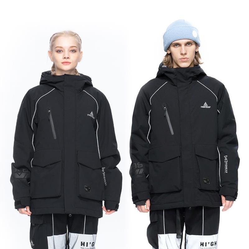 A warm girl with a ski suit and a ski coat for a girl with a red waterproof shirt