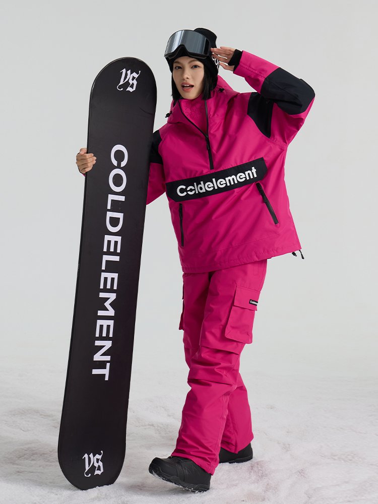 Coldelement's special skiing suit for a woman with a loose windproof and waterproof kit and a warm, small snowpants