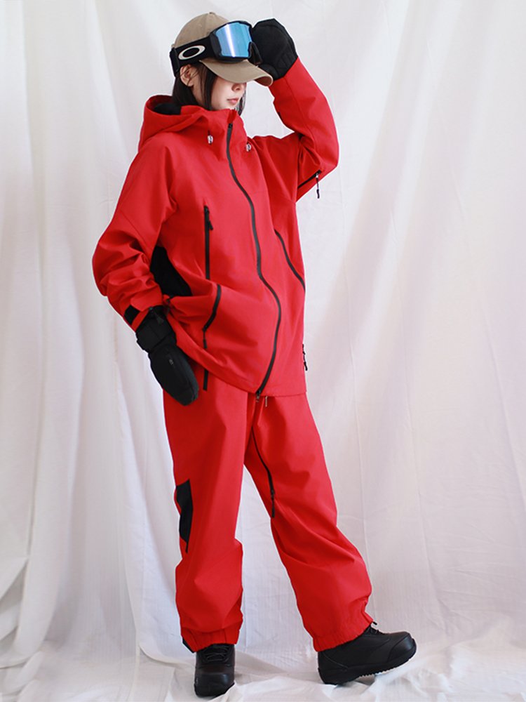 SANYRABBIT OUTDOOR RED-COLOURED, THREE-TO-ONE ALL-VOLATILIZED WATERPROOF, WET SKI SUIT