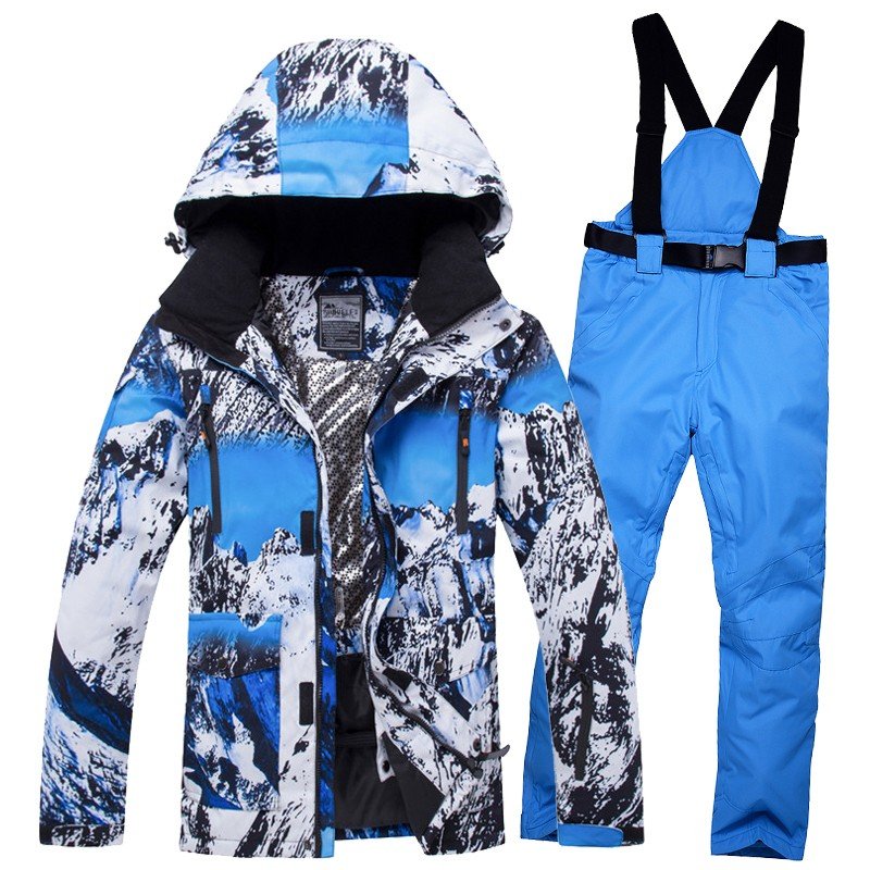 A single-skinned ski suit for a man with a big winter warm couple ski suit for a girl skiing