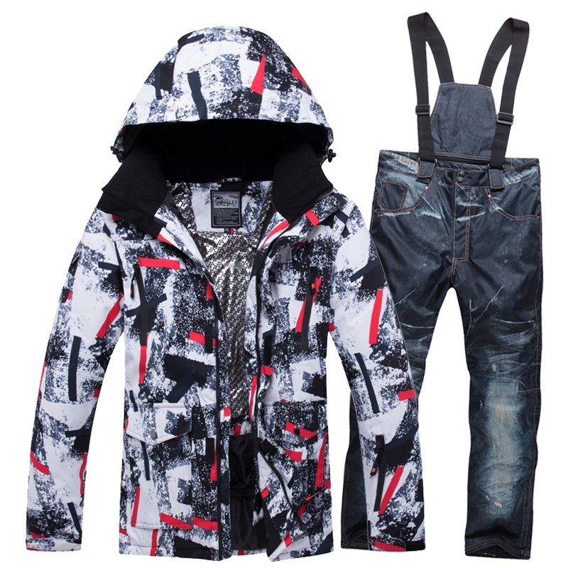 A single-skinned ski suit for a man with a big winter warm couple ski suit for a girl skiing