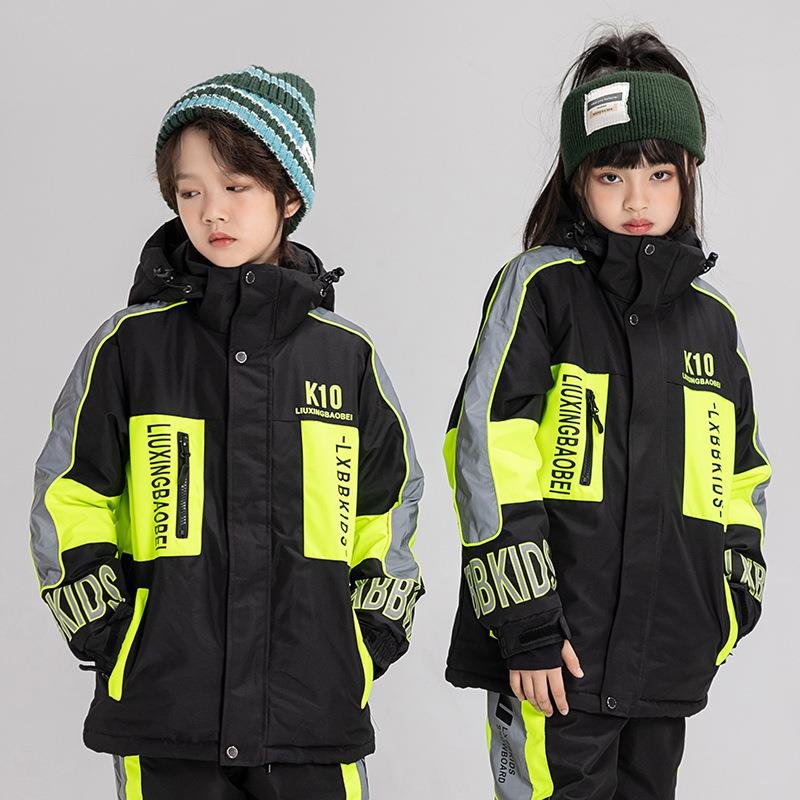 Children's skiing suit for boys and girls in winter weather and water-proofing and water-heat-heat-heat-heat-heat-heat-heat-heat-skinners