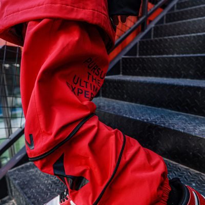 tolasmik single-board red ski suit, full of hooded, waterproof and windproof country ski pants