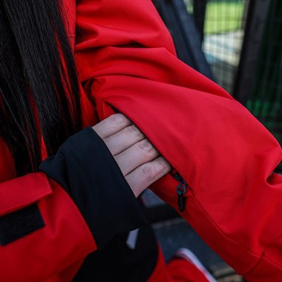 tolasmik single-board red ski suit, full of hooded, waterproof and windproof country ski pants