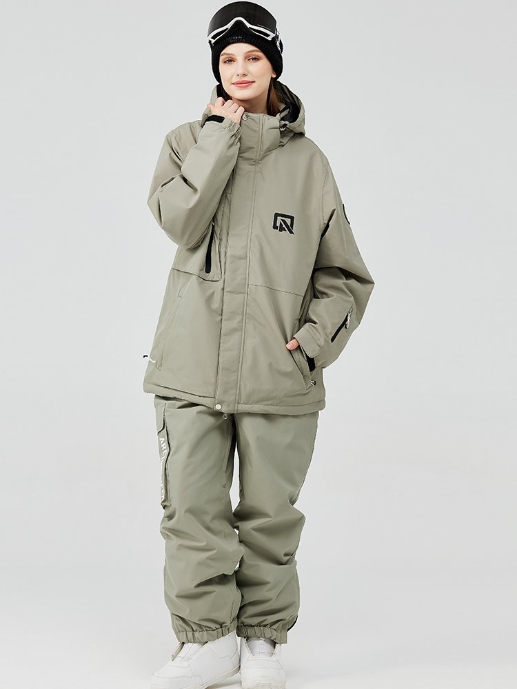 Skisuits for men and women on one-board skis and skis in winter