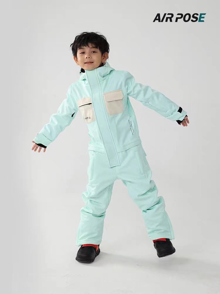 Airpose Baby Ski suit for boys and girls, two-board waterproof and thick ski suit