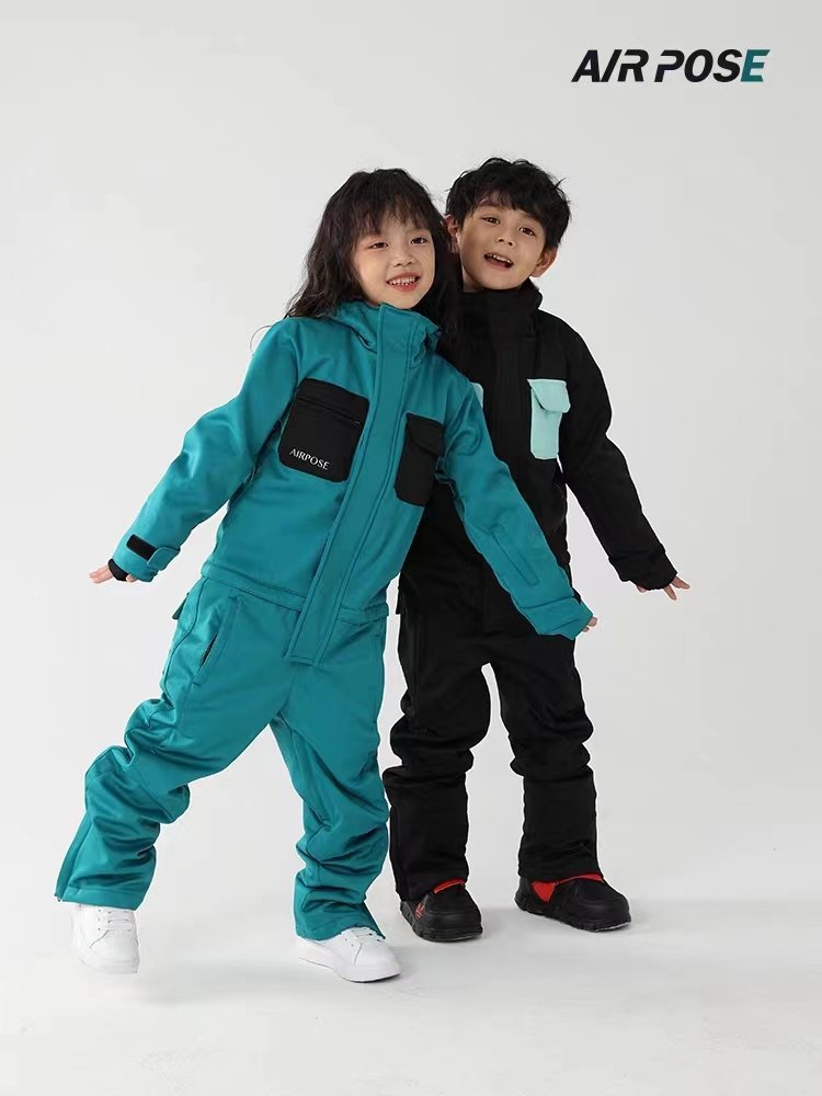 Airpose Baby Ski suit for boys and girls, two-board waterproof and thick ski suit