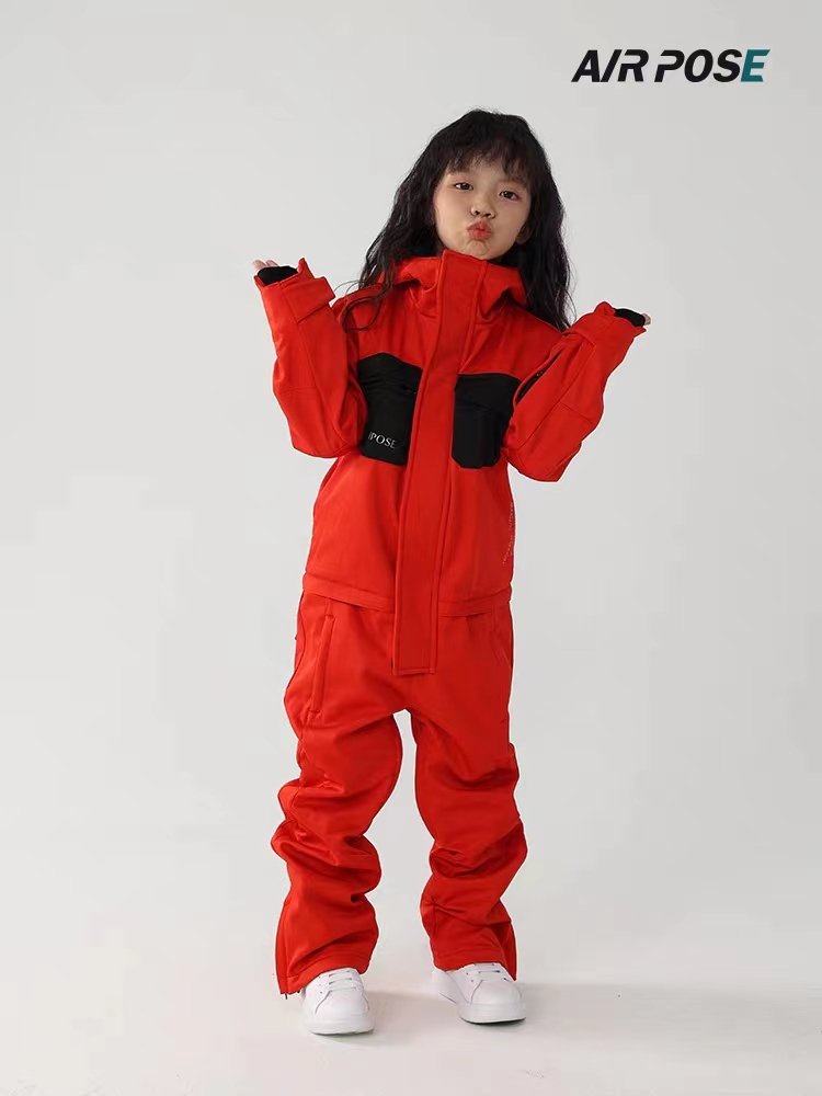 Airpose Baby Ski suit for boys and girls, two-board waterproof and thick ski suit