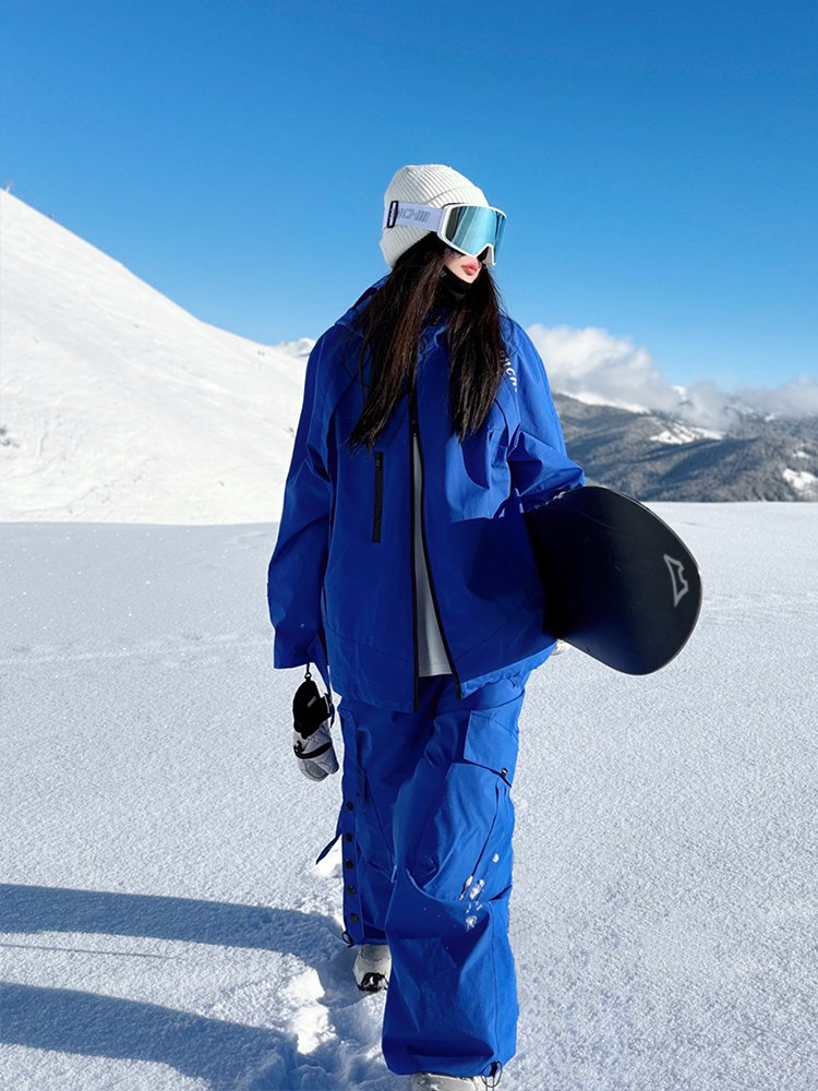 Ren Reng Ringcheon, star and cline blue skating suit, men and women, two-board waterproofing panels, 3L