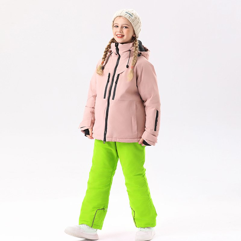 New ski suit for children, boys and girls, and heavy outdoor snowfields for water and heating