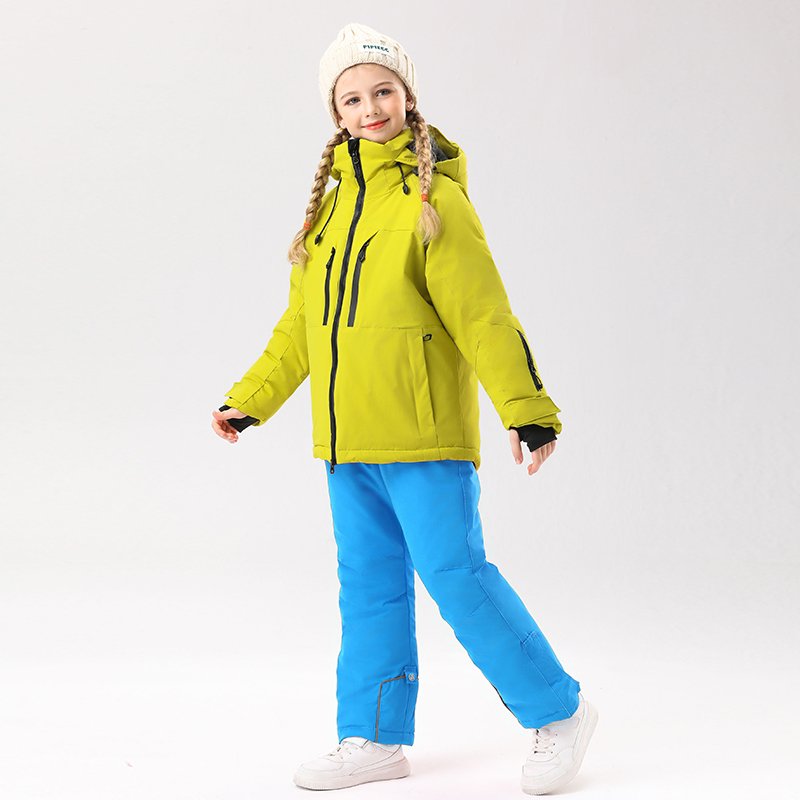 New ski suit for children, boys and girls, and heavy outdoor snowfields for water and heating