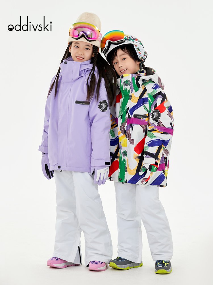 oddivski children's ski coats, girls and boys, with warmer, warmer, weatherproof skis, ski pants