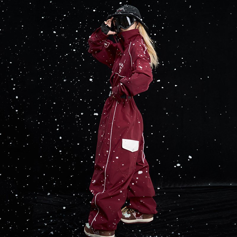first straight-down ski suit, new girl