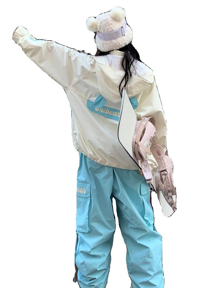 Skibear's original skating suit, a 3L-pressed waterproof sheet, a nice, warm, nice ski jacket