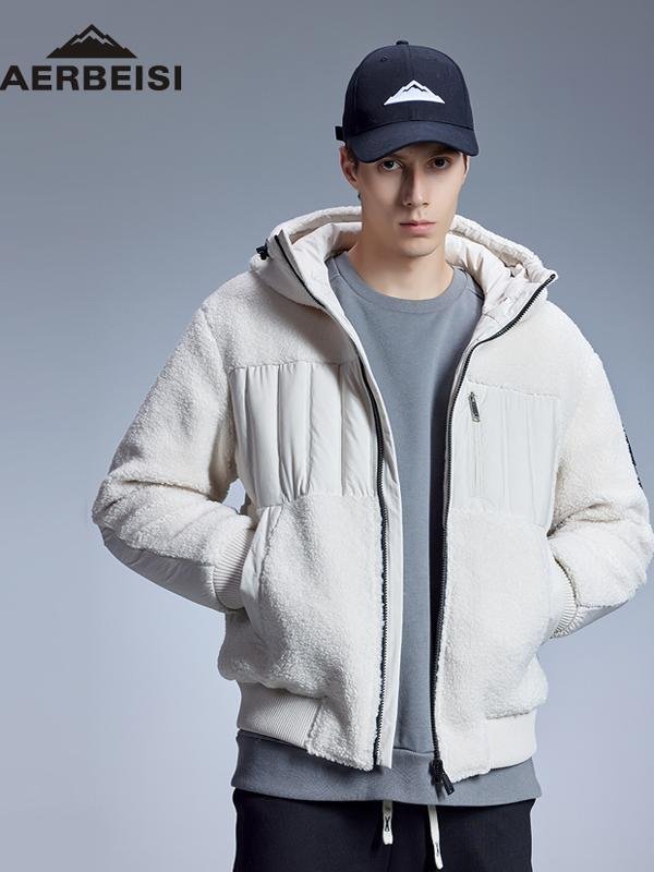 Alps thick velvet male, 2024 winter sports coat, hood and velvet skating suit