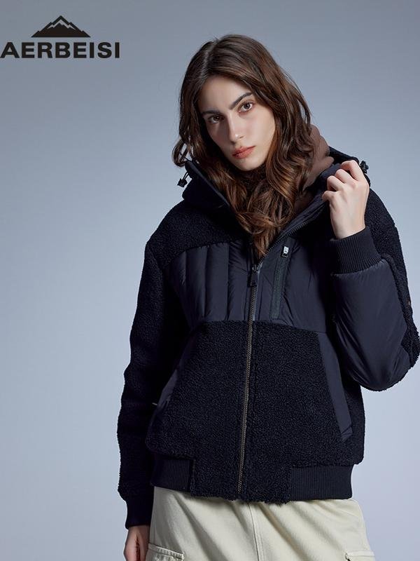 Alps thick velvet male, 2024 winter sports coat, hood and velvet skating suit