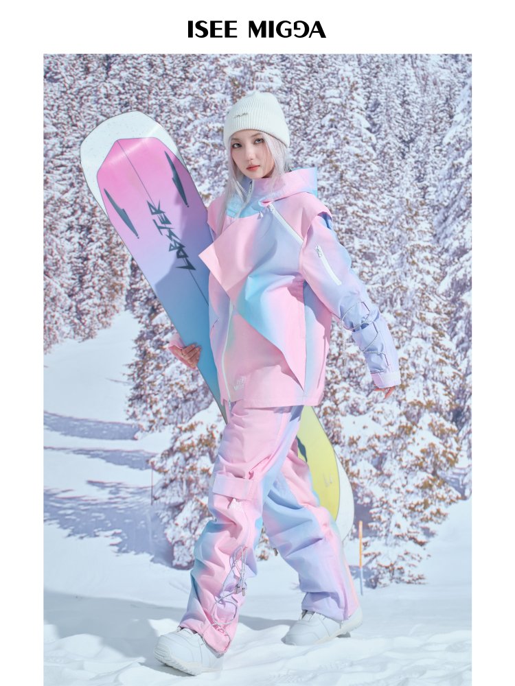 ISEEMIGGA 24-YEAR-OLD NEW SKATING SUIT, SWEET MACARON, SINGLE-SKINNED SNOWSUIT GIRL