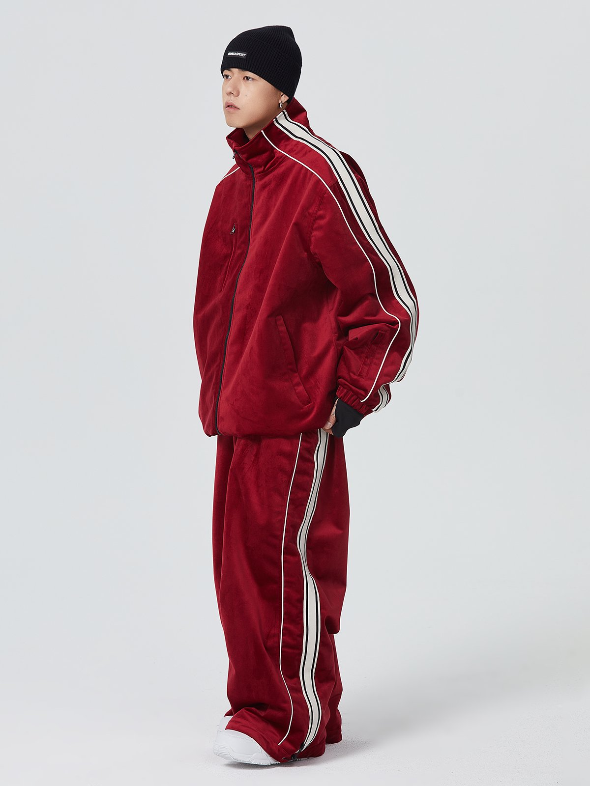 23-34 new one-sided ski suit for an outdoor male, windproof, hip-hop, smooth ski suit