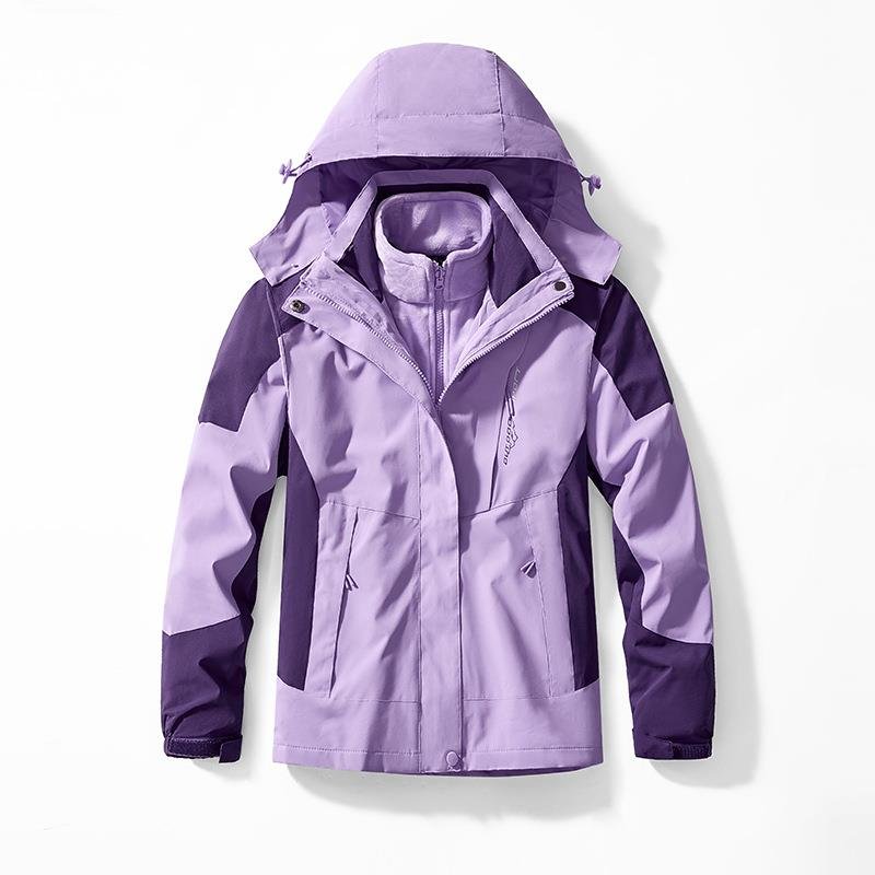 A three-in-a-one ferret velvet velvet couple can break down two velvet and thick windproof skiing suits