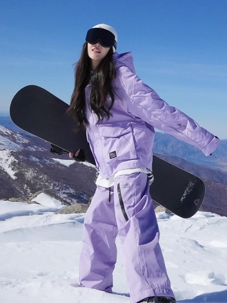 Ice-free outdoor skis for winter single-skinned skis for men and women, water and wind-proof and cold-proof sports and warm-up suits