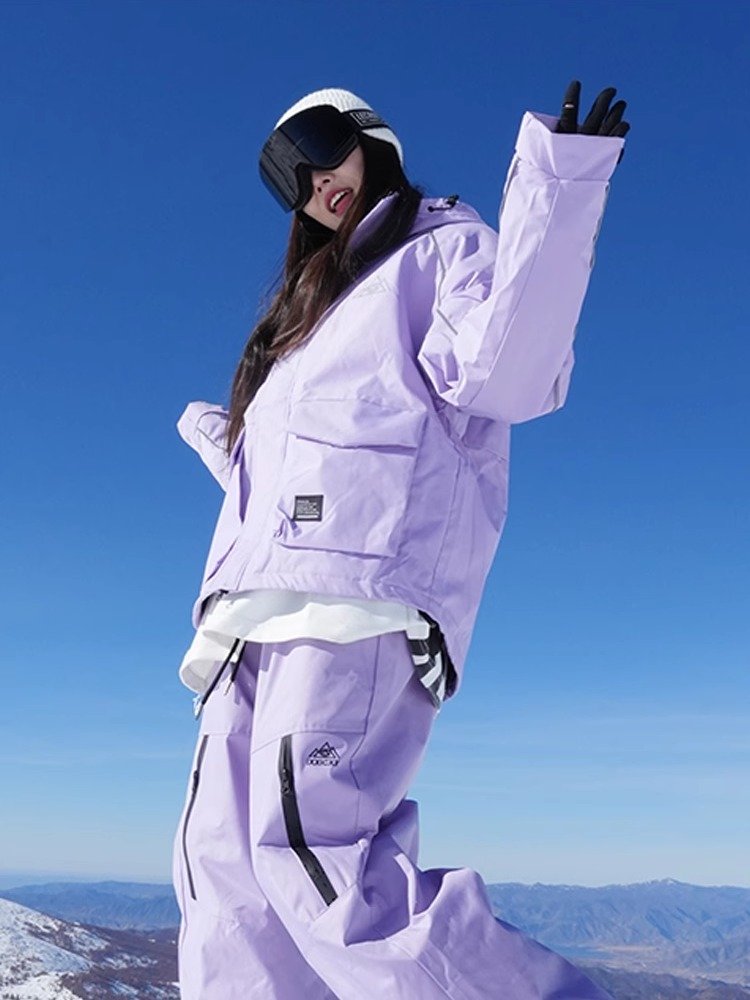 Ice-free outdoor skis for winter single-skinned skis for men and women, water and wind-proof and cold-proof sports and warm-up suits