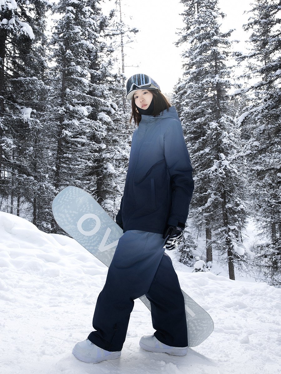 2024 new skating suit for women and men with loose wind and water-proof panels, two-board pink-coloured, gradual-ski-suit suit