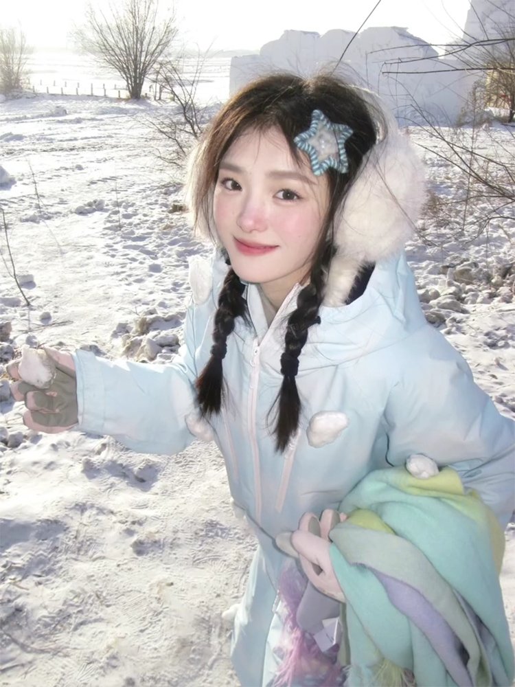 Blue ski girl's new 2023 winter design for an outdoor wind-proof and water-proof single-board cotton suit