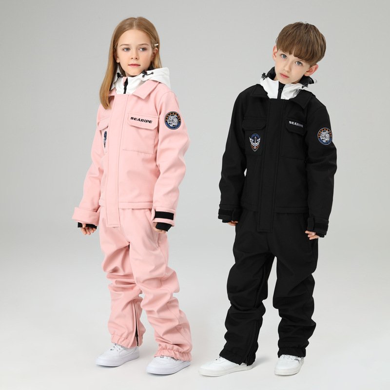 Customization of child ski suits with girls and boys ' work clothes and ski clothing