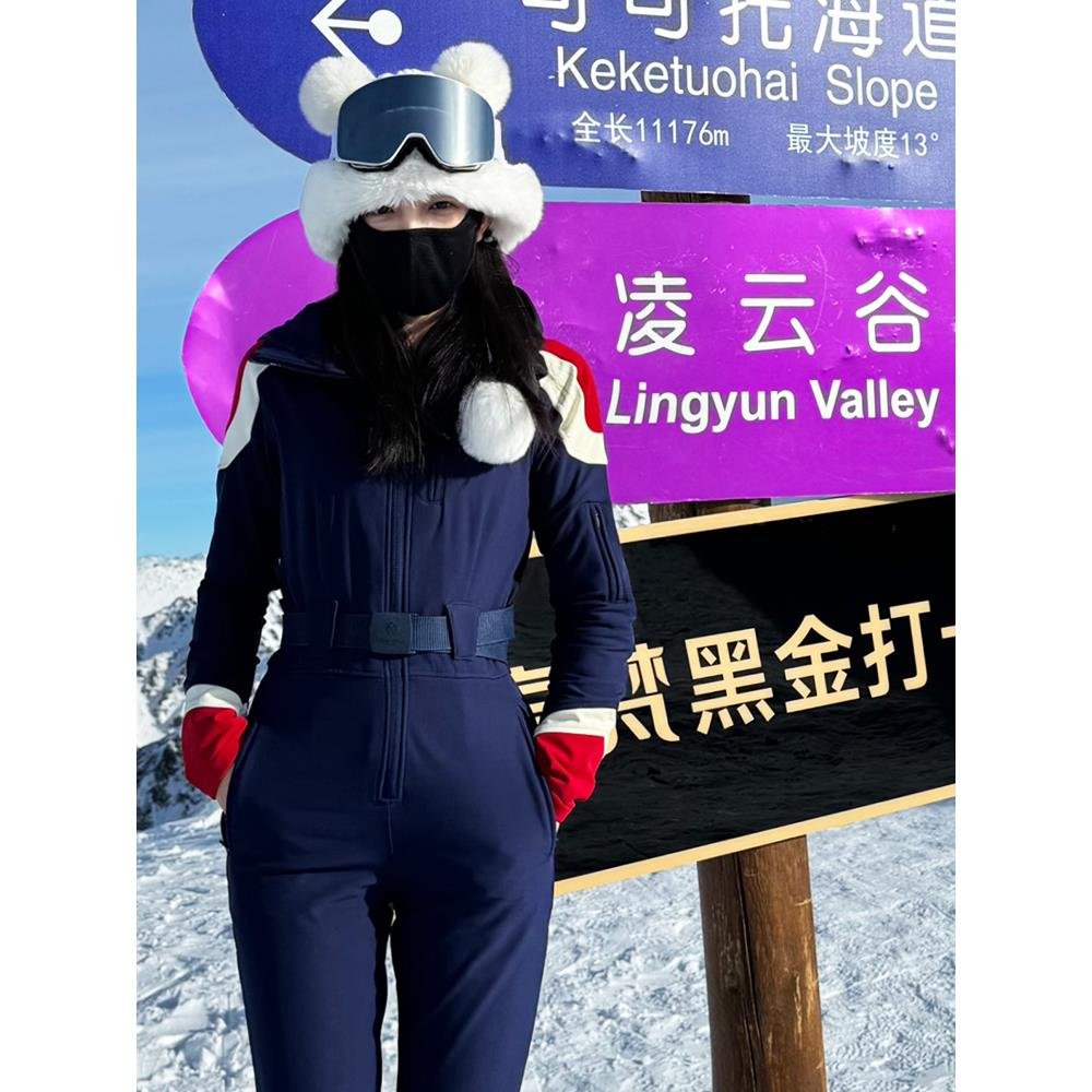 Ski carver single-board, double-board ski suit, water-cracking velvet velvet velvet, retrofitted long legs
