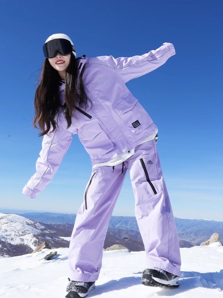 Ice-free outdoor skis for winter single-skinned skis for men and women, water and wind-proof and cold-proof sports and warm-up suits