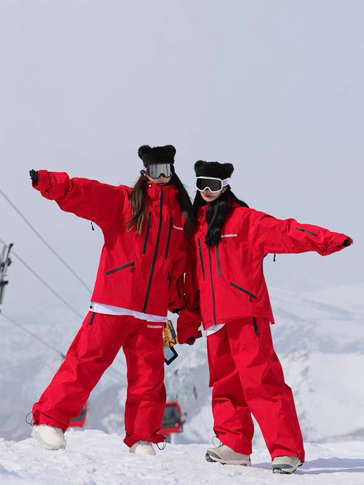 Men and women in new wind ski suits with windproof and waterproof ski pants
