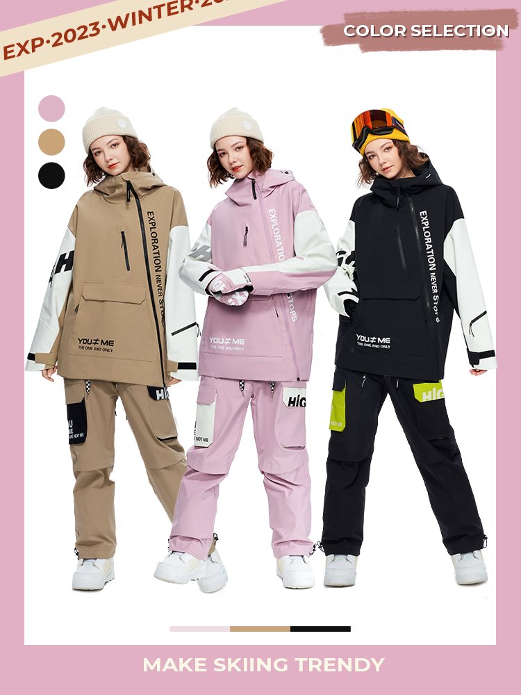 Winter ski suit for both men and women with a single-skinned ski jacket
