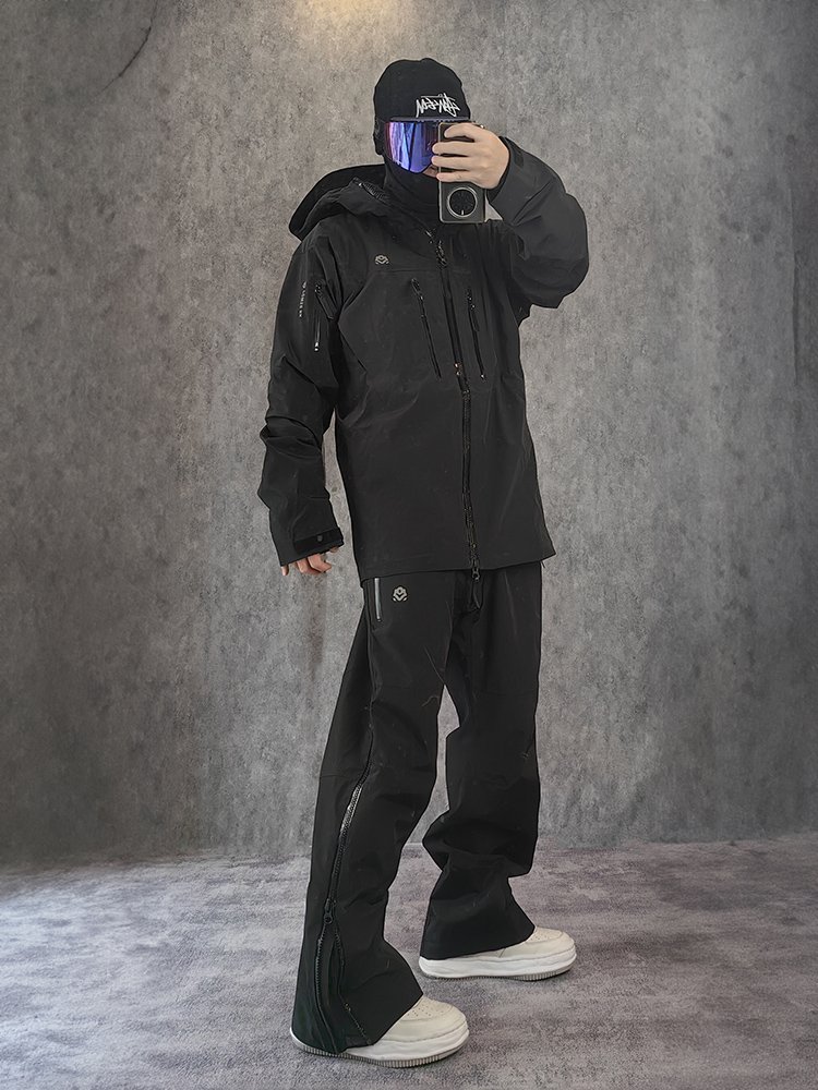 POWER KK SINGLE-SKINNED SKI SUIT 3L MOUNTAIN SUIT WITH WIND-PROOF AND WATER-PROOF CLOTHING FOR MEN AND WOMEN WITH PANTS ON THEIR BACKS
