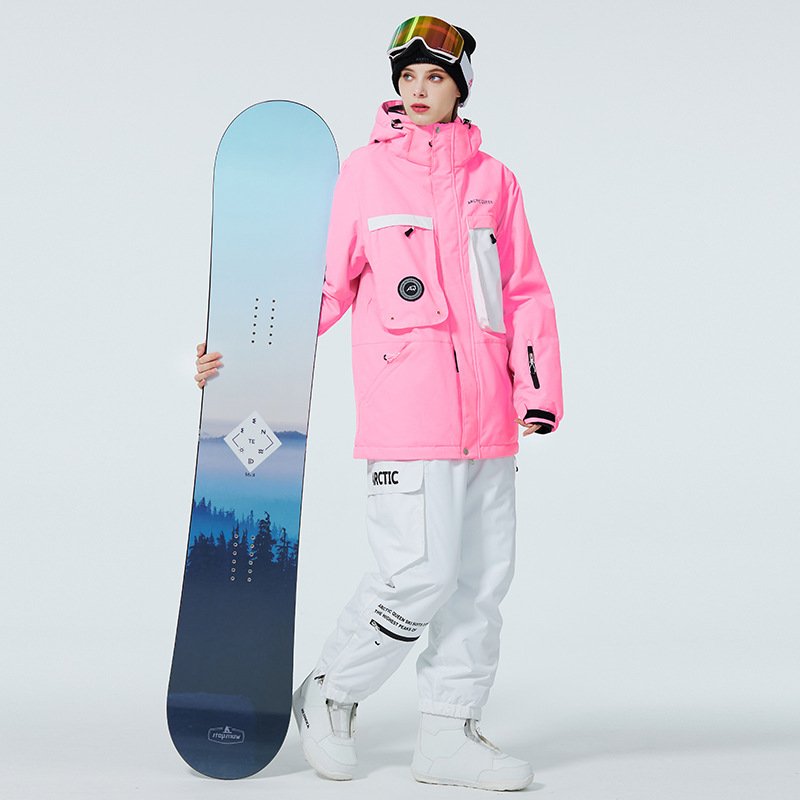 The new one for the women's ski suit, the man's in the outdoors for the winter, warm and thick, two-board ski pants