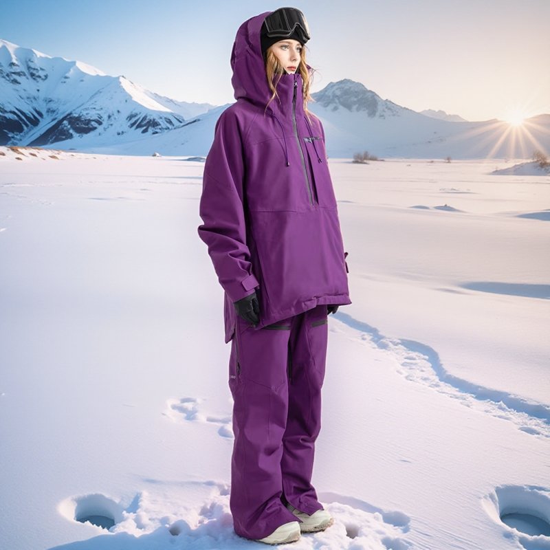 One-board ski suit for women and men in winter water and wind and cold