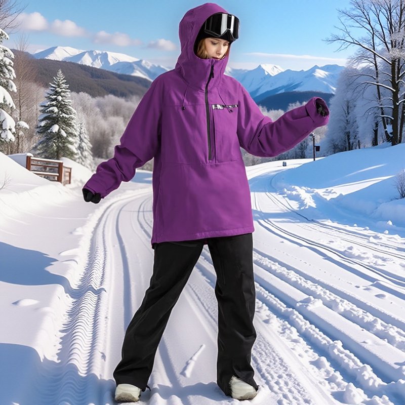 One-board ski suit for women and men in winter water and wind and cold